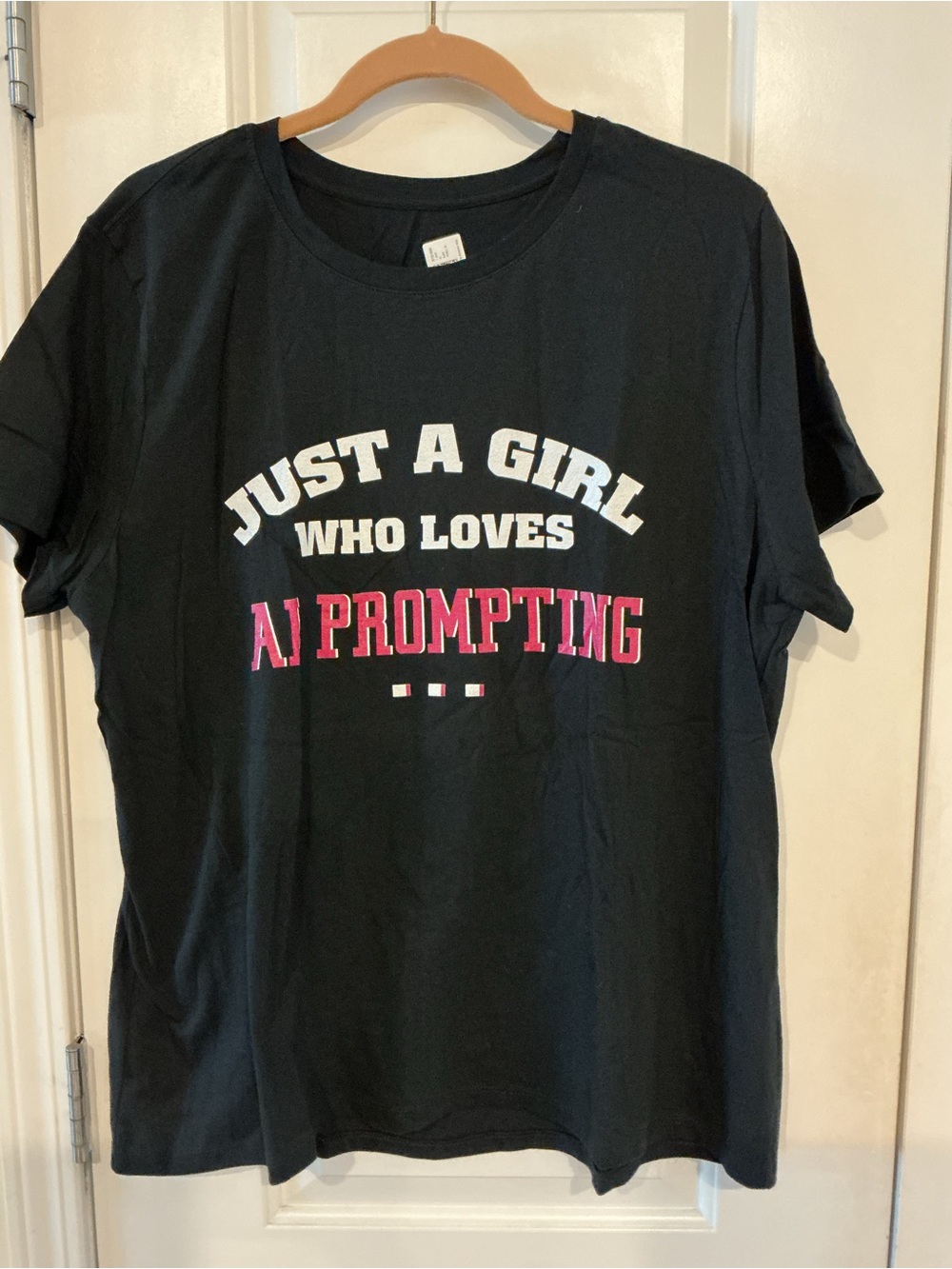 Black Graphic Tee "Just A Girl Who Loves AI Prompting" 2XL Amazon NWT New